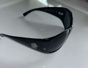 Vintage Versace Medusa Logo Wrap Around Sunglasses with Case - Black